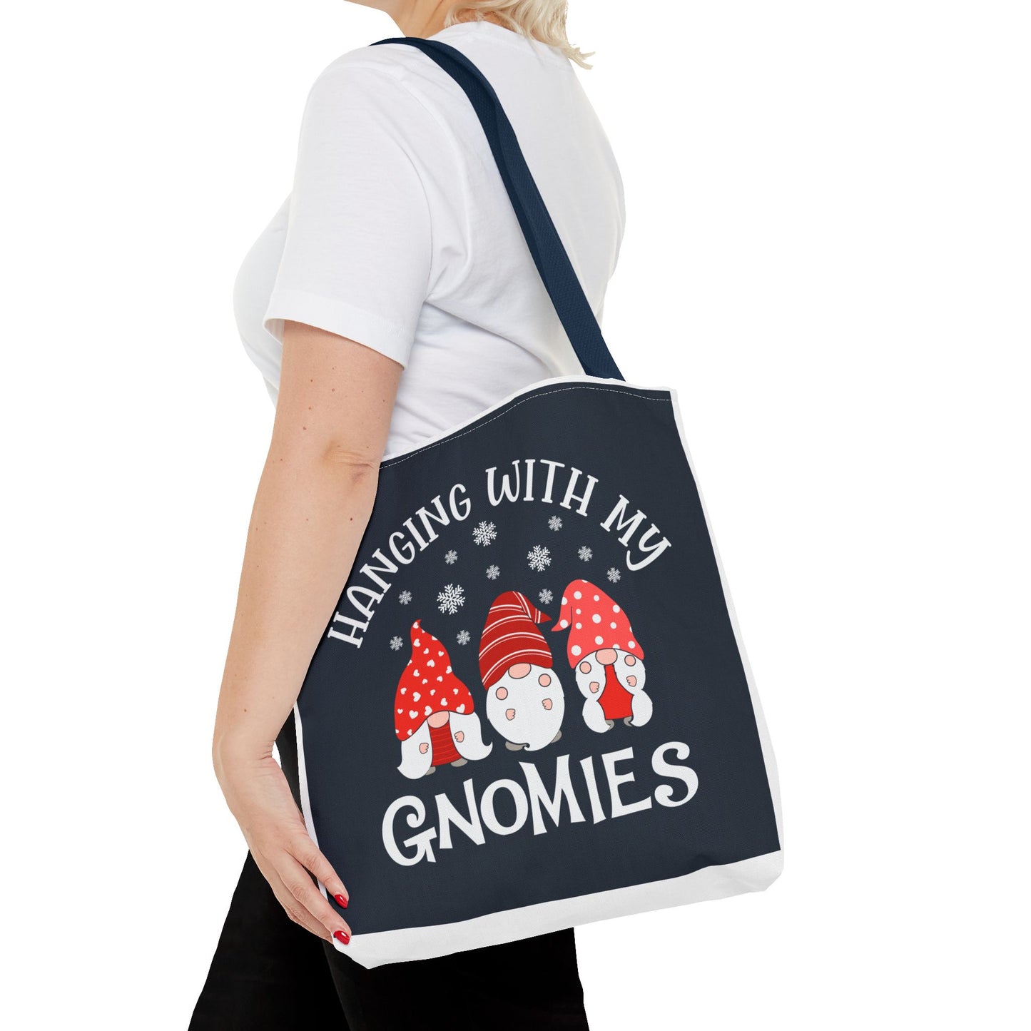 Hanging With My Gnomies Tote Bag, Cute Gnome Shopping Bag, Funny Tote for Gnome Lovers, Holiday Gift, Eco-Friendly Reusable Bag