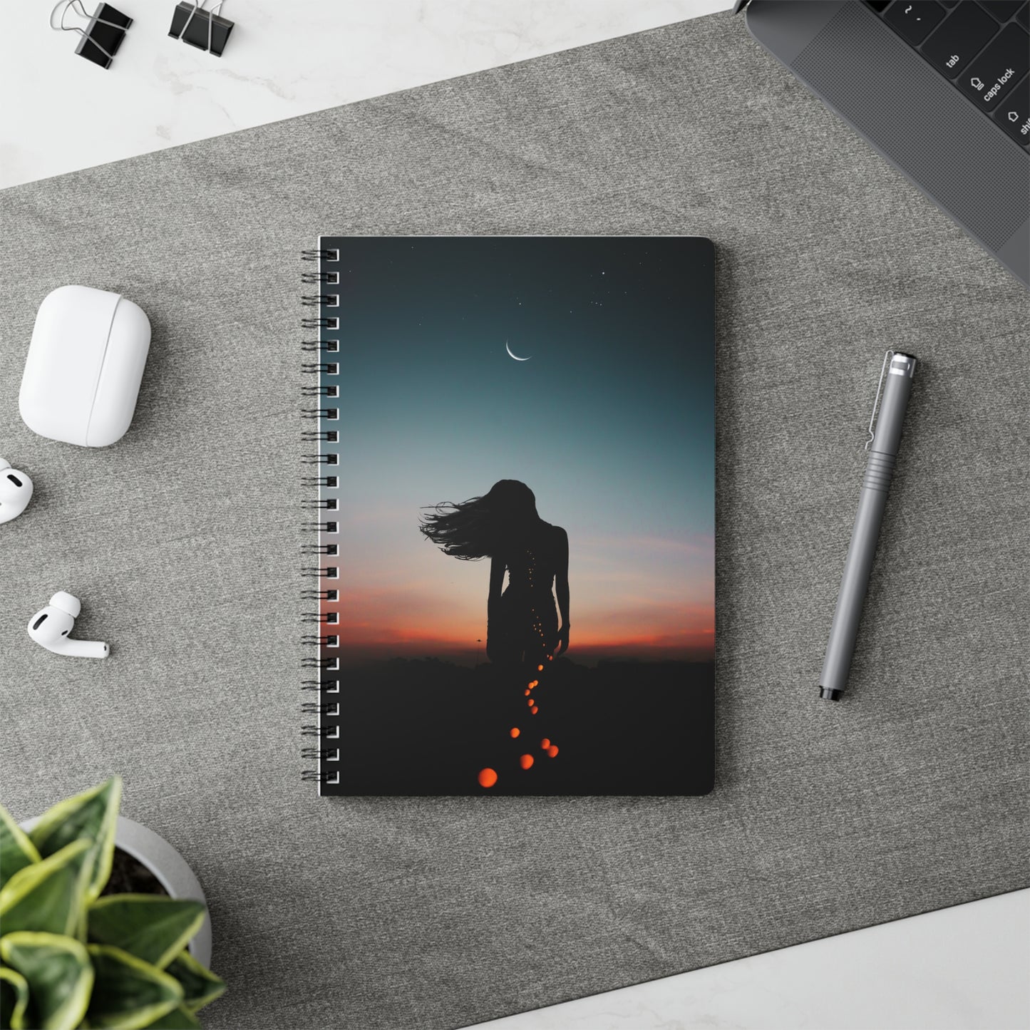 Moon Goddess - Wirebound Softcover Notebook, A5