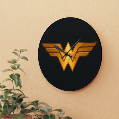 Wonder Woman Acrylic Wall Clock, Superhero Decor, Gift for Her, Unique Wall Art, Home Decor