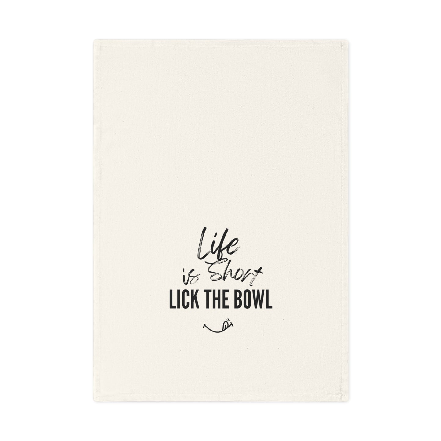 Kitchen Tea Towel, Life is short, Lick the bowl, Flour Sack Dish Towel, Funny Cooking Quote Decor, Farmhouse Kitchen Towel, Housewarming
