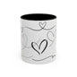 Charming Heart Design Coffee Mug, Sweet Gift for Valentine's Day, Cute Office Mug, Love Themed Drinkware, Cozy Morning Vibes