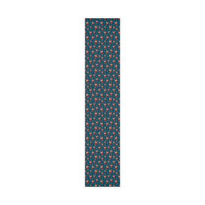 Wrapping Paper, Cute Rudolf with Santa Hat Pattern, Dark Teal Christmas Gift Wrap, Unique and Fun Holiday Packaging, Festive Xmas Decor,
