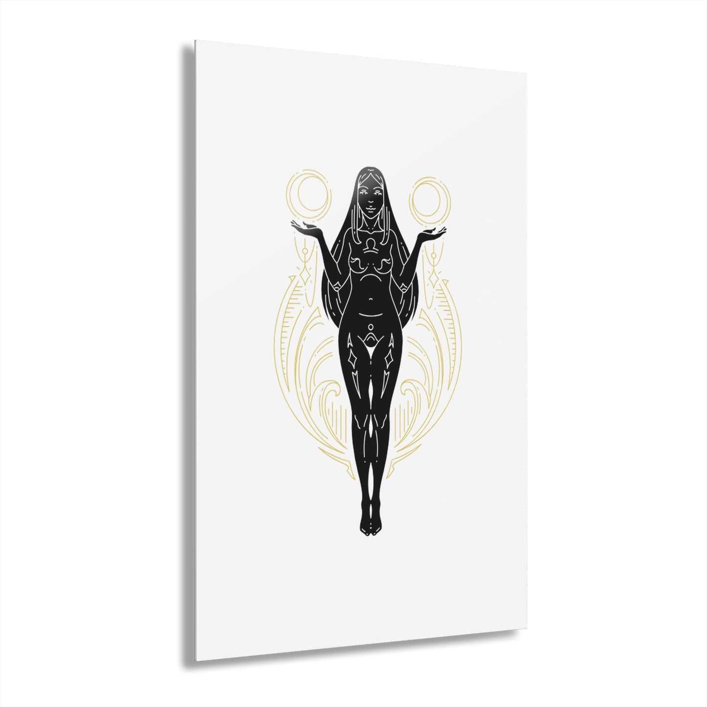 Libra Zodiac Divine Feminine Acrylic Wall Art Print - Acrylic Wall Art, French Cleat Hanging Decor, Horoscope Home Decor, Astrology Wall