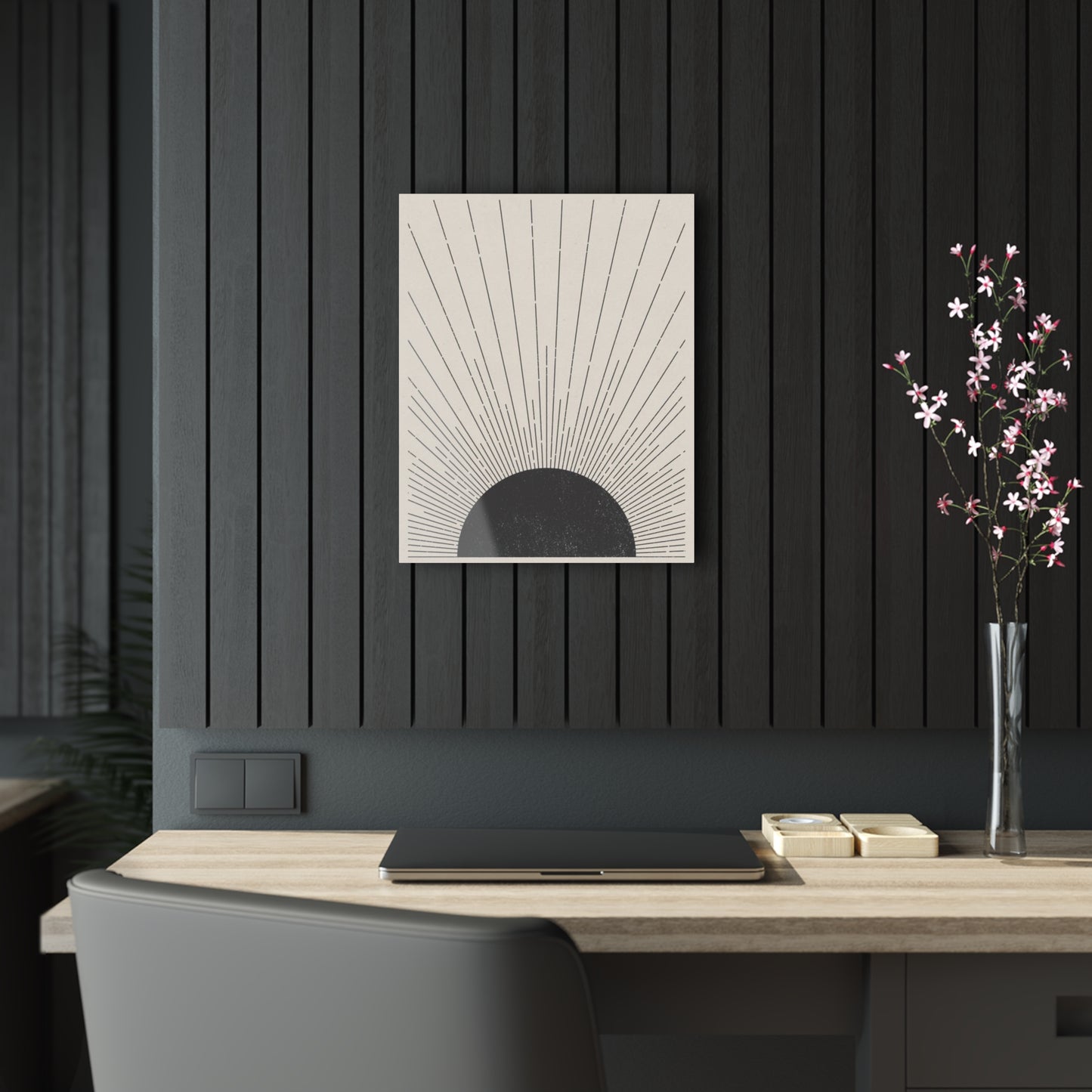 Boho Sunset - Abstract Sunburst Acrylic Print Wall Art, Modern Home Decor, Minimalist Artwork, Gift for Nature Lovers, Boho Decor