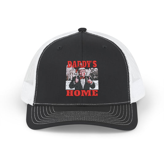 TRUMP - Daddy's Home Snapback - Trucker Cap, Fun Gift, Unisex Cap, Casual Style, Perfect for Dads, Summer Accessory, Trendy Headwear