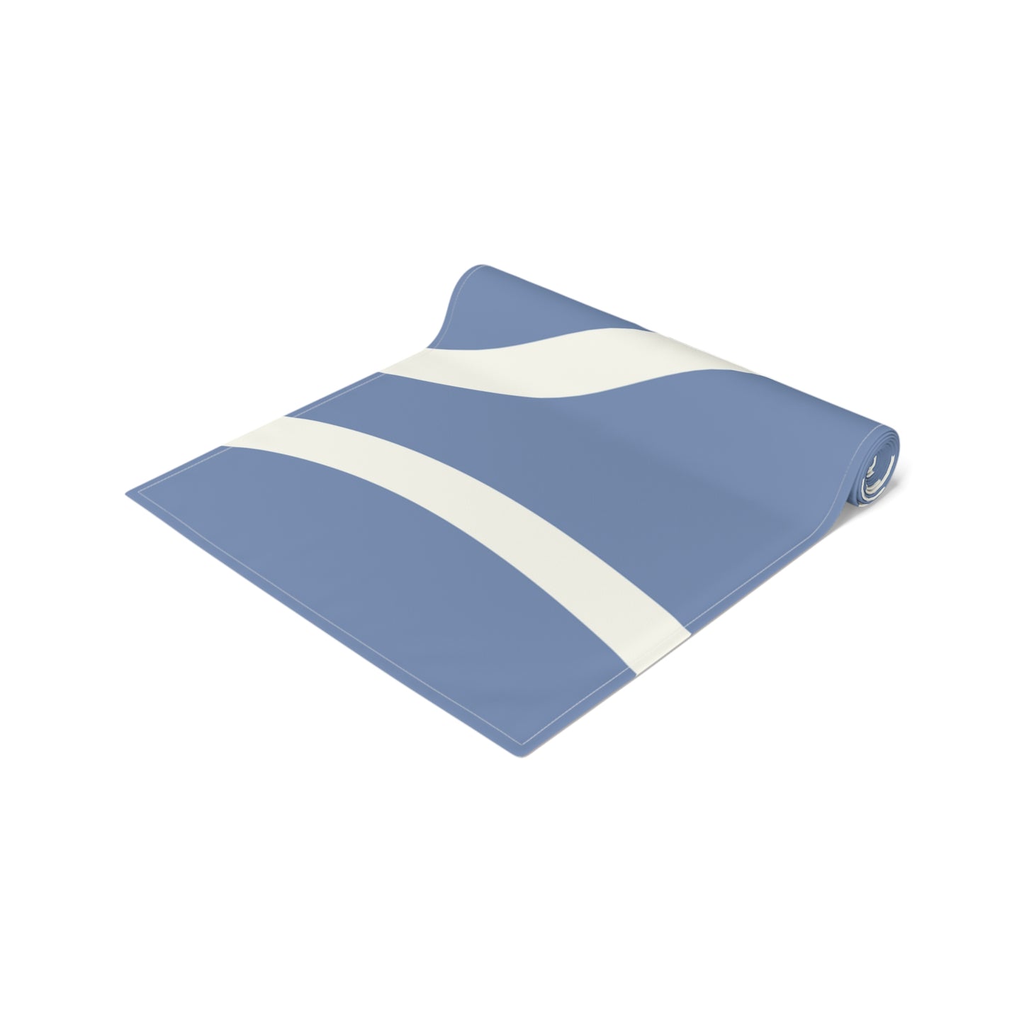 Stylish Blue and Cream Modern Minimalist Design, Dining Accent - Table Runner (Cotton, Poly)
