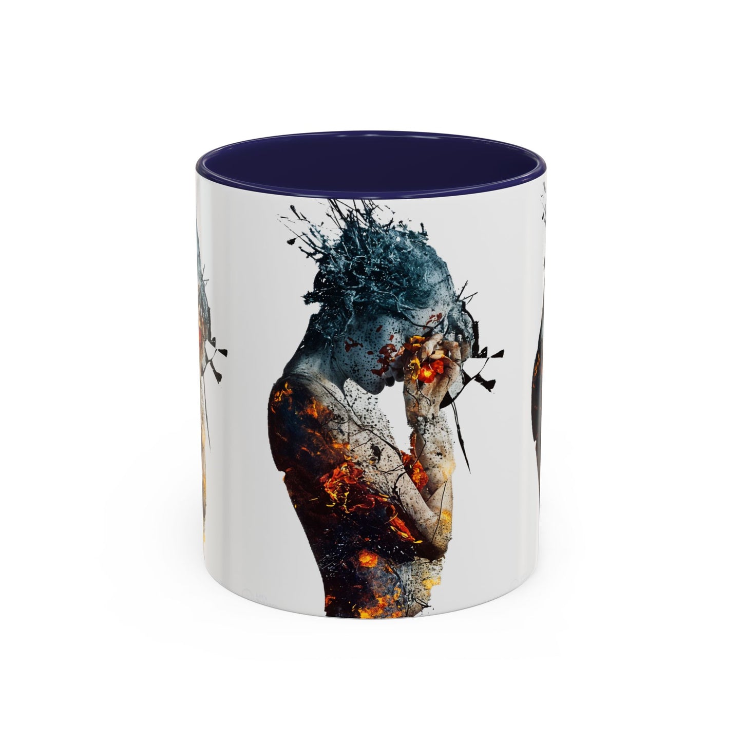 Introspective Art Coffee Mug, Unique Gift for Art Lovers, Bohemian Home Decor, Self-Reflection Mug