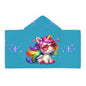 Unicorn Youth Hooded Towel, Cute Bath Towel, Kids Swim Towel, Rainbow Gifts, Toddler Waterwear, Cute Animal Towel - Turquoise