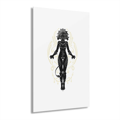 Leo Zodiac Elegant Acrylic Wall Art Print, Modern Home Decor, Black and Gold Abstract Design, Unique Gift for Art Lovers