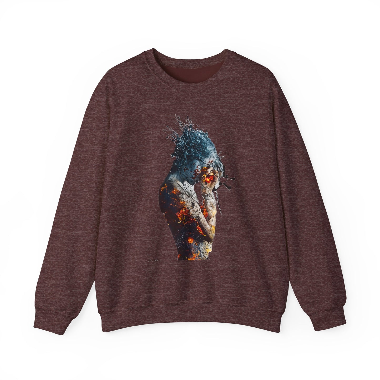 Introspective Artistic Nature-Inspired Crewneck Sweatshirt - Cozy Unisex Gift, Art Lover Sweatshirt, Casual Wear, Unique Gift for Her/Him