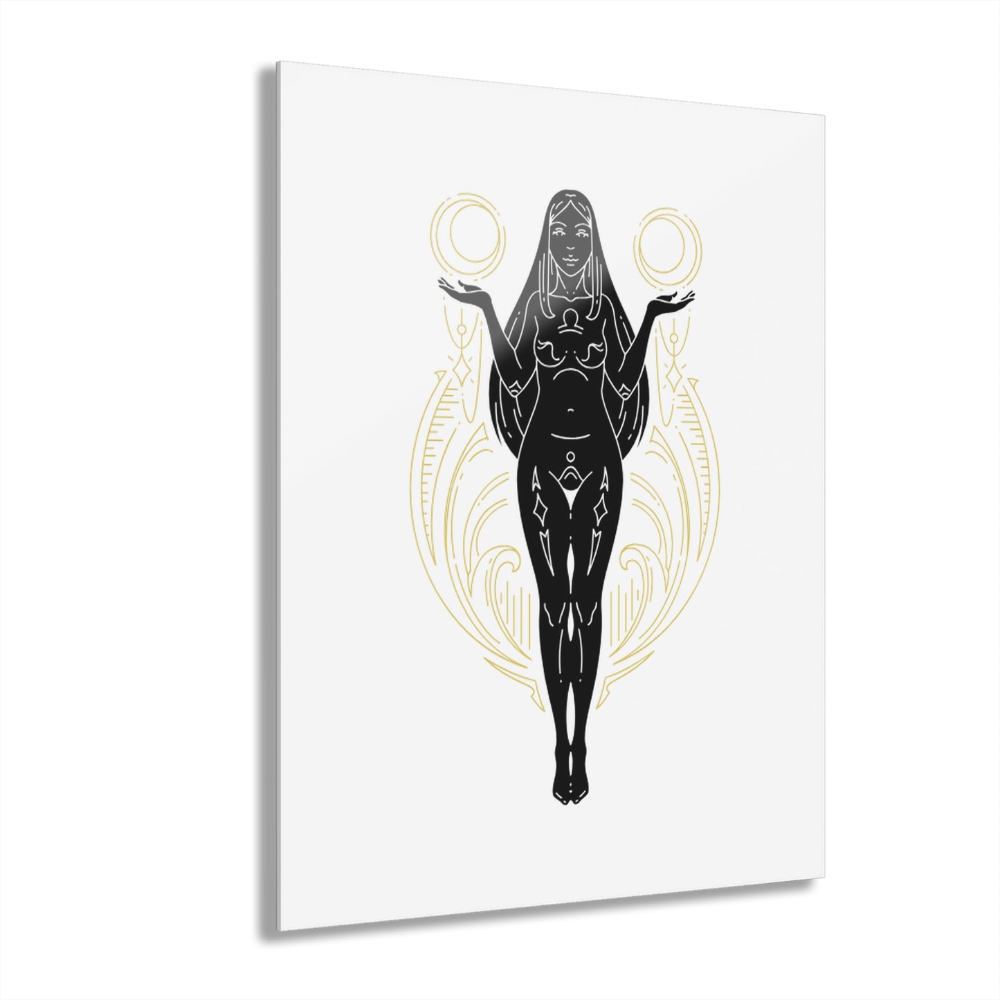 Libra Zodiac Divine Feminine Acrylic Wall Art Print - Acrylic Wall Art, French Cleat Hanging Decor, Horoscope Home Decor, Astrology Wall