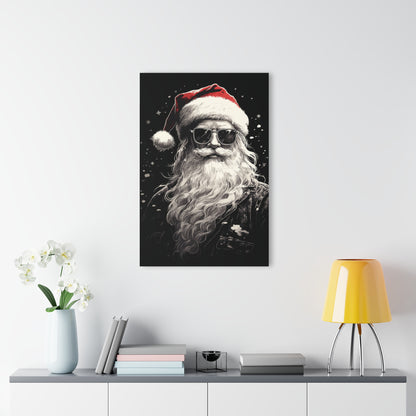 Hipster Santa Acrylic Print, Christmas Wall Art, Festive Home Decor, Holiday Gift, Santa Decorations, Winter Art