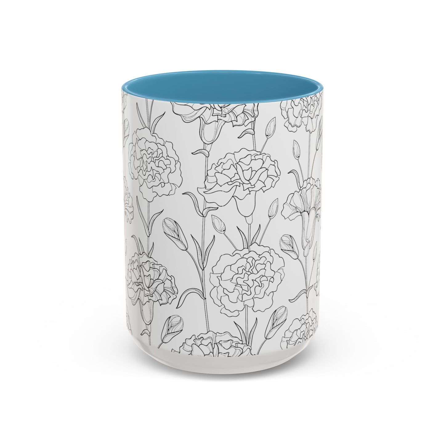 Floral Printed Coffee Mug, Stylish Drinkware for Home, Gift for Plant Lovers, Elegant Office Accessory, Mothers Day Present, Tea Cup