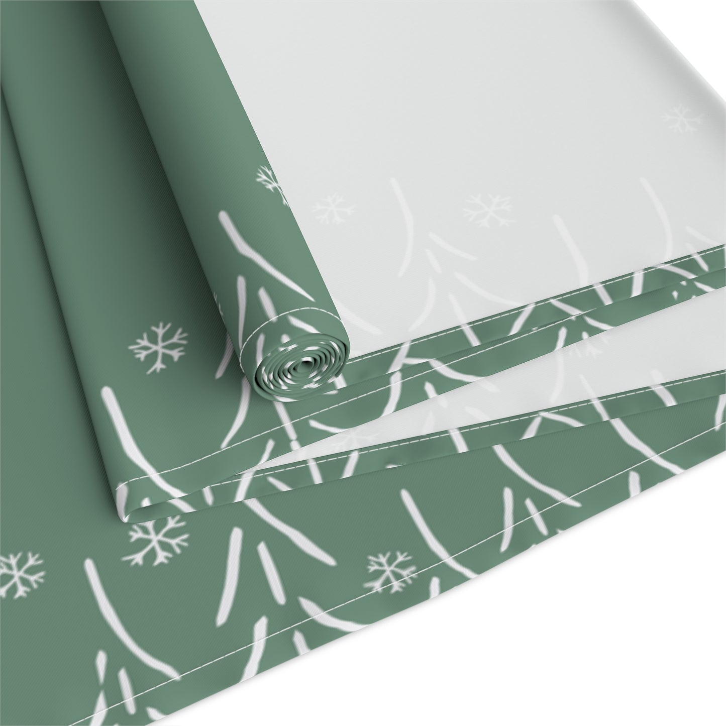 Christmas Themed Green Classy Table Runner - Perfect for Christmas Dinner or Holiday Parties (Cotton, Poly)