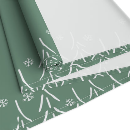 Christmas Themed Green Classy Table Runner - Perfect for Christmas Dinner or Holiday Parties (Cotton, Poly)