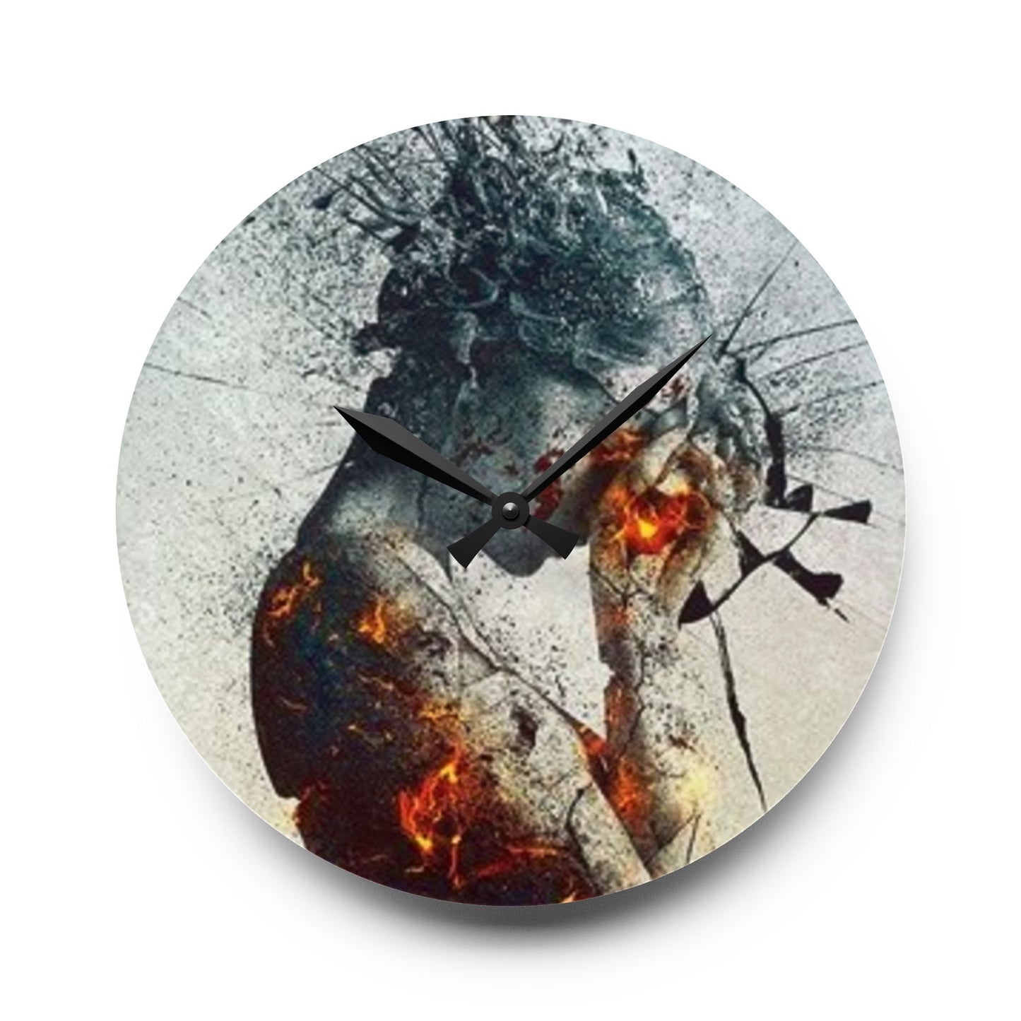 Introspection Artistic Acrylic Wall Clock, Modern Home Decor, Unique Gift for Art Lovers,  Timeless Style, Motivational Wall Decor