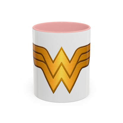 Wonder Woman Accent Coffee Mug - Perfect Gift for Superhero Fans, Tea Lovers, Birthday, Holiday, Home Office Decor, Collectible