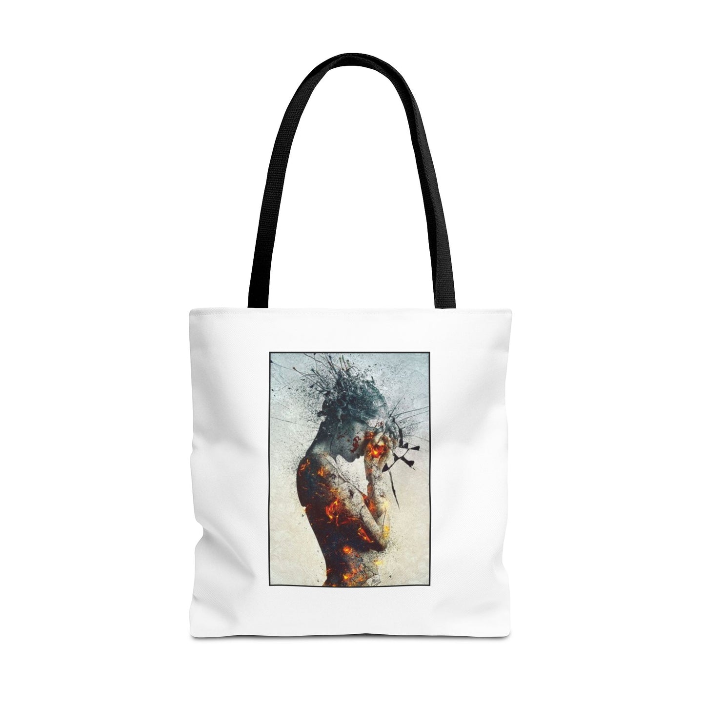 Introspective Artistic Tote Bag, Unique Carryall, Boho Chic Accessory, Gift for Her, Beach Bag, Everyday Essentials