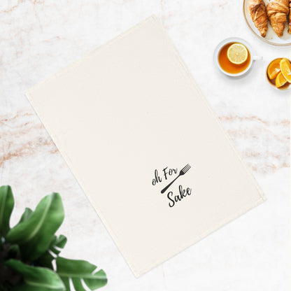 For Forks Sake - Funny Cotton Tea Towel, Kitchen Humor Decor, Gift for Home Cooks, Culinary Enthusiasts, Housewarming, or Holiday Gifts
