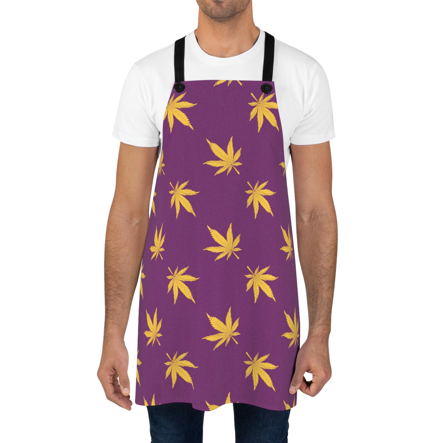 Purple Trendy Cannabis Leaf Apron, Perfect for Cooking, Baking, Grilling, Gifts for Chefs, Eco-Friendly Kitchware