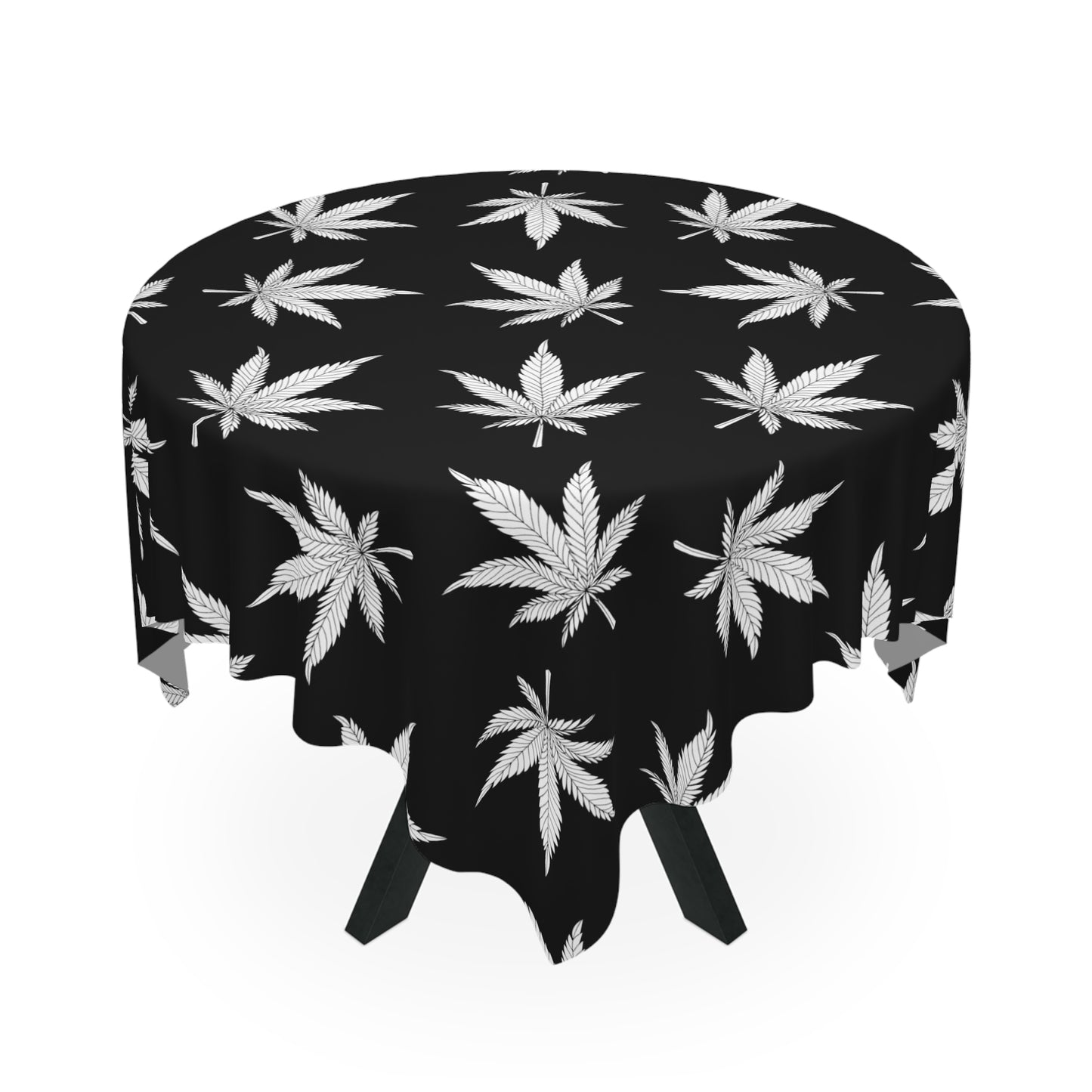 Modern Leaf Pattern Tablecloth, Bohemian Decor, Cannabis Theme, Party Table Cover, Unique Dining Experience, Gift for Herb Lovers, Outdoor