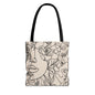 Elegant Floral Tote Bag, Minimalist Canvas Bag, Art Lover's Gift, Everyday Use, Eco-Friendly Shopping Bag, Mother's Day, Bohemian Style