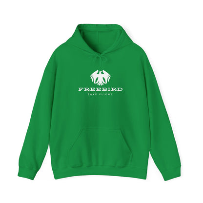 Freebird Take Flight Hoodie, Unisex Heavy Blend Sweatshirt, Perfect for Travel, Adventure Lovers, Gift for Birdwatchers