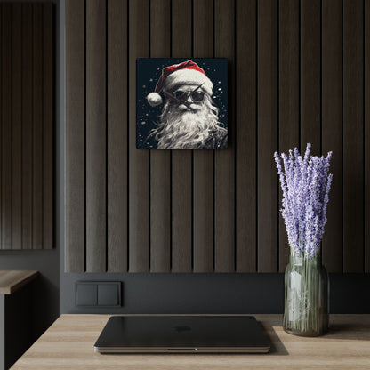 Santa Claus Acrylic Wall Clock, Whimsical Home Decor, Holiday Gift, Christmas Decoration, Santa Wall Art, Unique Timepiece