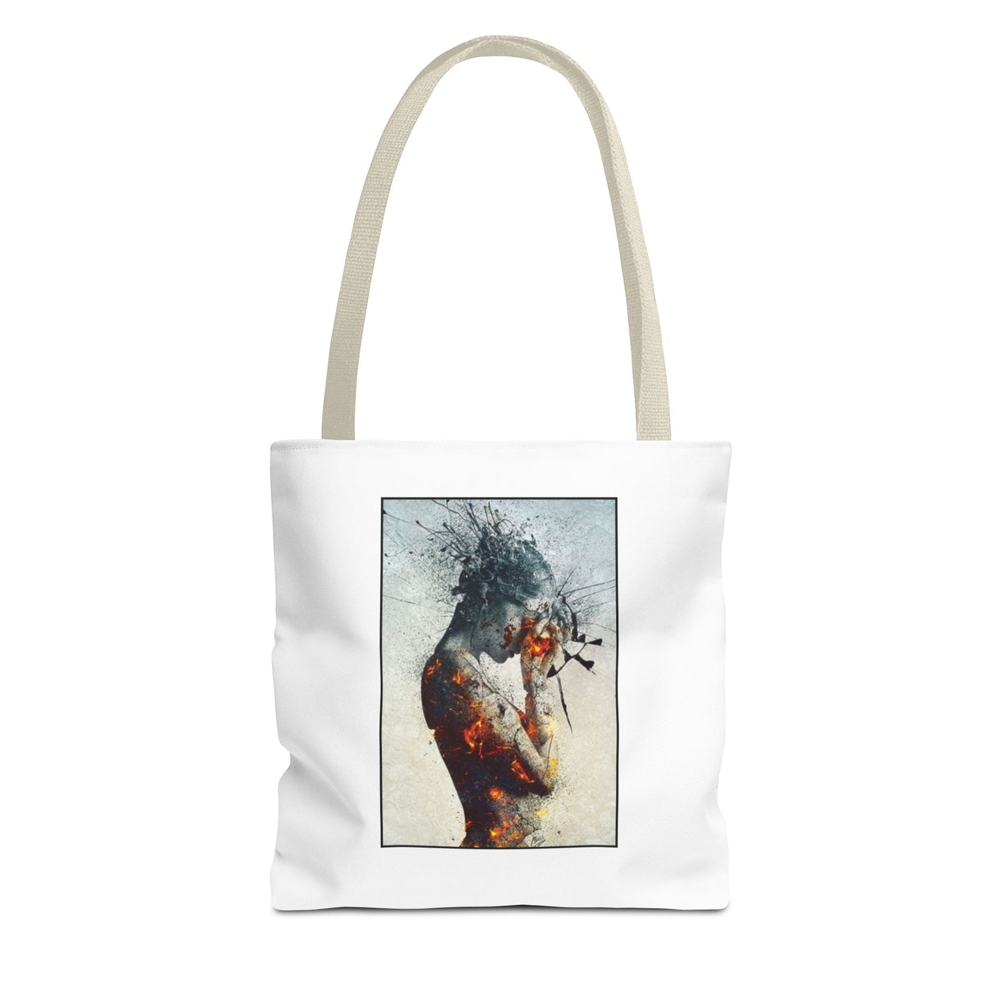 Introspective Artistic Tote Bag, Unique Carryall, Boho Chic Accessory, Gift for Her, Beach Bag, Everyday Essentials