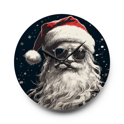 Santa Claus Acrylic Wall Clock, Whimsical Home Decor, Holiday Gift, Christmas Decoration, Santa Wall Art, Unique Timepiece