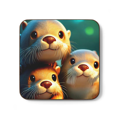 Cute Otter Hardboard Coaster, Animal Lover Gift, Eco-Friendly Drink Coaster, Perfect for Home Decor, Party Favor, Birthday
