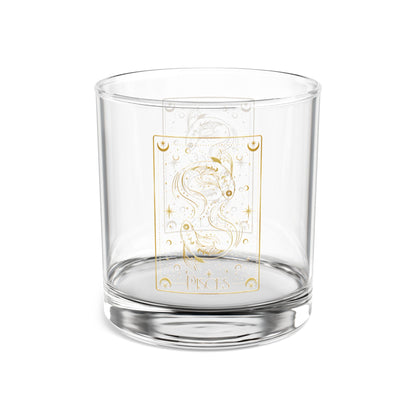Pisces Zodiac Rocks Glass, Perfect for Astrology Lovers, Unique Gift for Birthdays, Home Barware, 10oz Drinking Glass, Elegant Decor