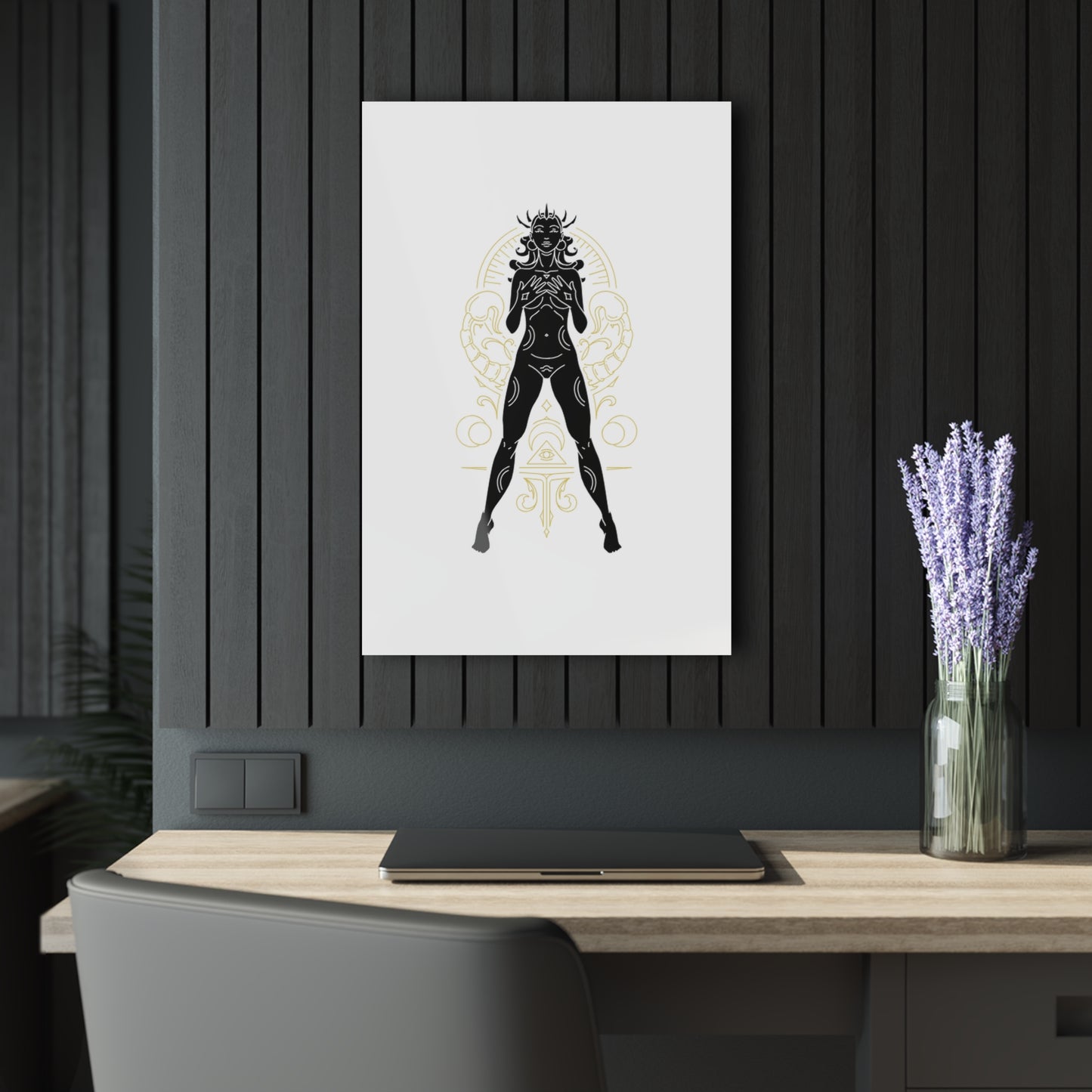Scorpio Zodiac Devine Feminine Modern Acrylic Art Print, Wall Decor, Home Aesthetic, Unique Gift, Minimalist Art, French Cleat Hanging