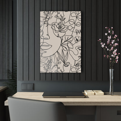 Boho Women Faces - Stylish Line Art Acrylic Prints for Modern Decor, Minimalist Home Wall Art, Gift for Art Lovers, Perfect for Any Room