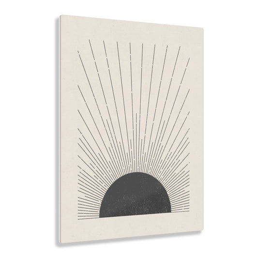Boho Sunset - Abstract Sunburst Acrylic Print Wall Art, Modern Home Decor, Minimalist Artwork, Gift for Nature Lovers, Boho Decor