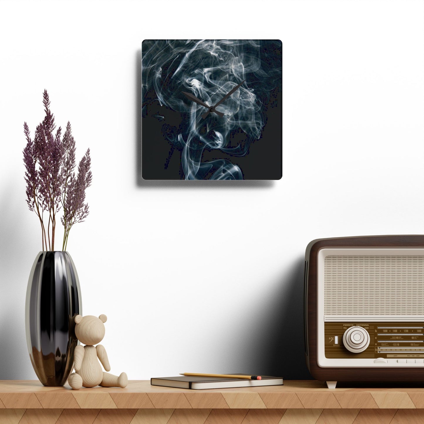 Modern Smoke Acrylic Wall Clock, Contemporary Office Decor, Stylish Home Accent, Unique Gift Idea, Smoke Design