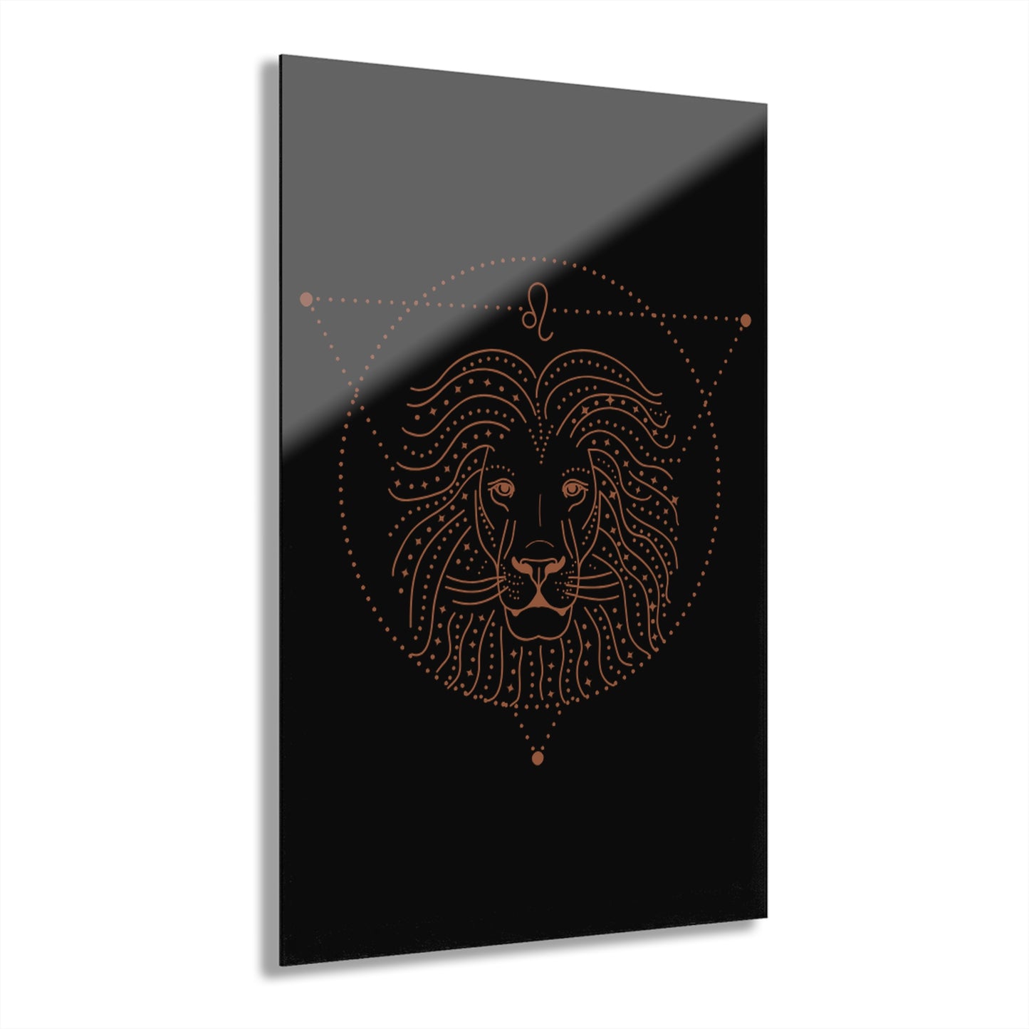 Leo Zodiac Modern Acrylic Print Wall Art, Lion Decor, Animal Lovers Gift, Elegant Home Décor, Unique Artwork for Birthdays, Housewarming