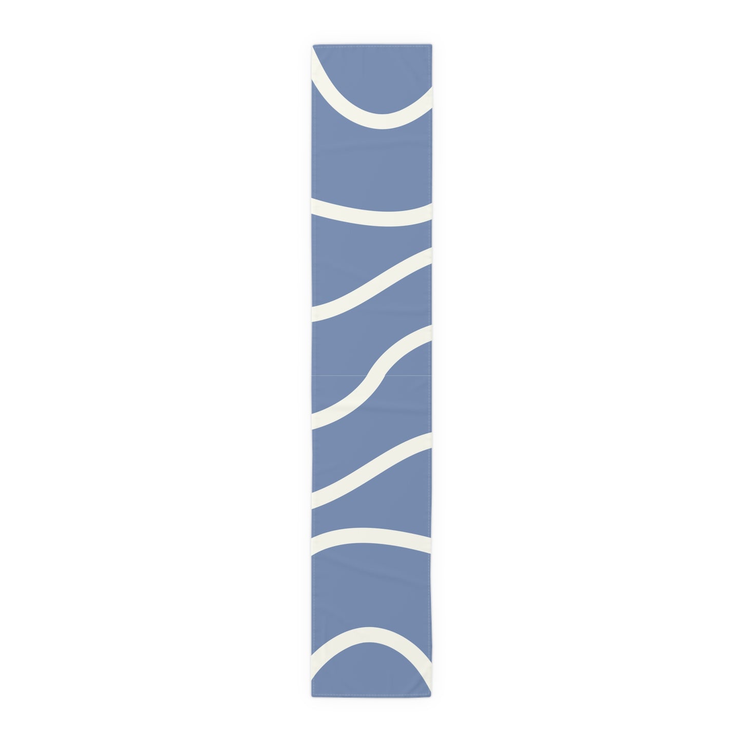 Stylish Blue and Cream Modern Minimalist Design, Dining Accent - Table Runner (Cotton, Poly)