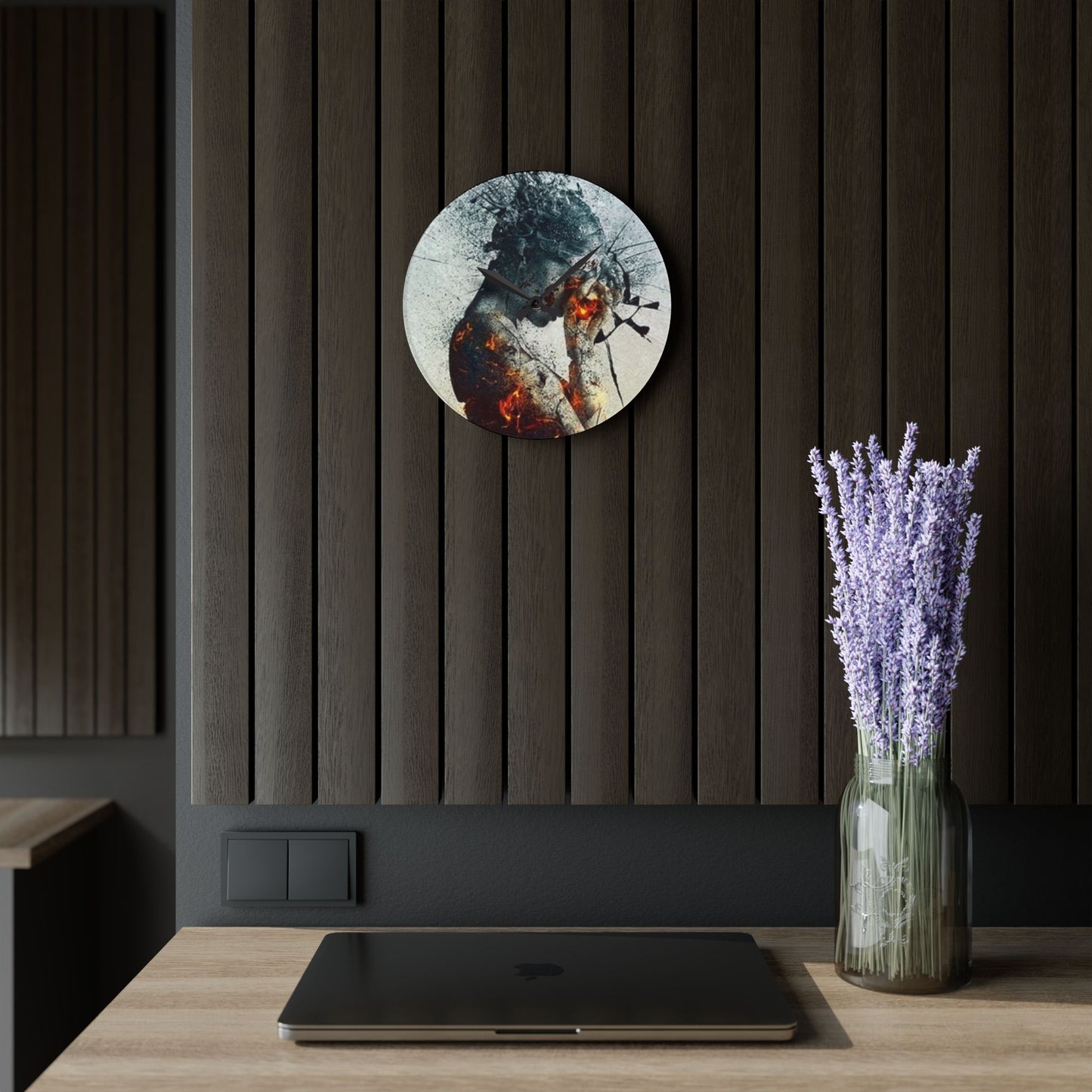 Introspection Artistic Acrylic Wall Clock, Modern Home Decor, Unique Gift for Art Lovers,  Timeless Style, Motivational Wall Decor