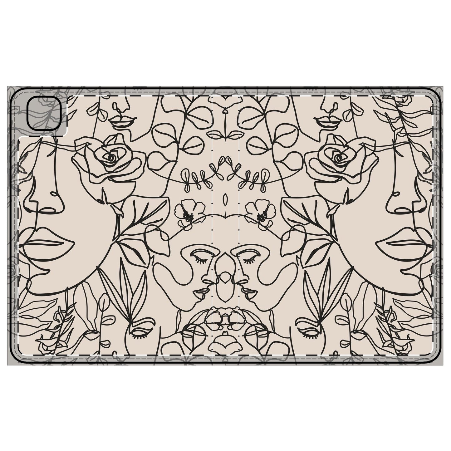 Bohemian Floral Tablet Folio Case, Art-Inspired Tech Accessory for Women, Unique Gift for Teachers, Friends, Birthdays, Crafty Decor