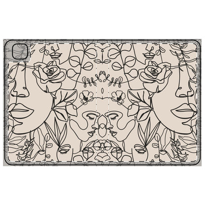 Bohemian Floral Tablet Folio Case, Art-Inspired Tech Accessory for Women, Unique Gift for Teachers, Friends, Birthdays, Crafty Decor