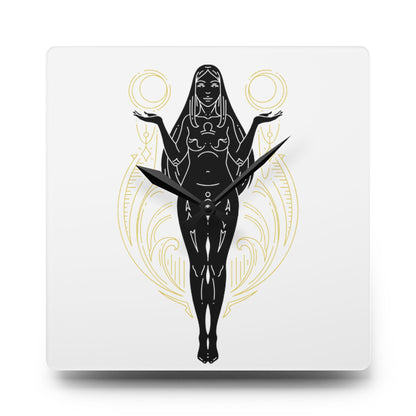 Libra Zodiac Elegant Goddess Acrylic Wall Clock | Unique Home Decor, Artful Timepiece, Gift for Her, Boho Wall Art, Modern Living Room