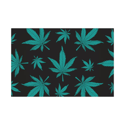 Stylish Cannabis Gift Wrap Papers, Perfect for Birthdays, Holidays, Eco-Friendly Wrapping, Stoner Gift Ideas, Unique Wrap - Black & Green