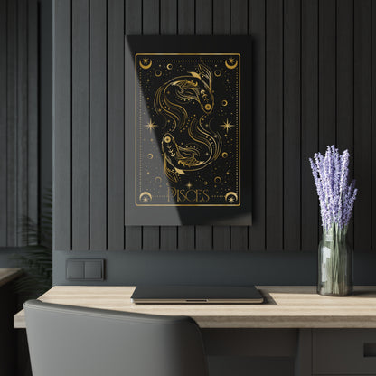 Pisces Zodiac Acrylic Print, Zodiac Wall Art, Horoscope Decor, Elegant Home Decor, Astrology Gift, Modern Wall Hanging