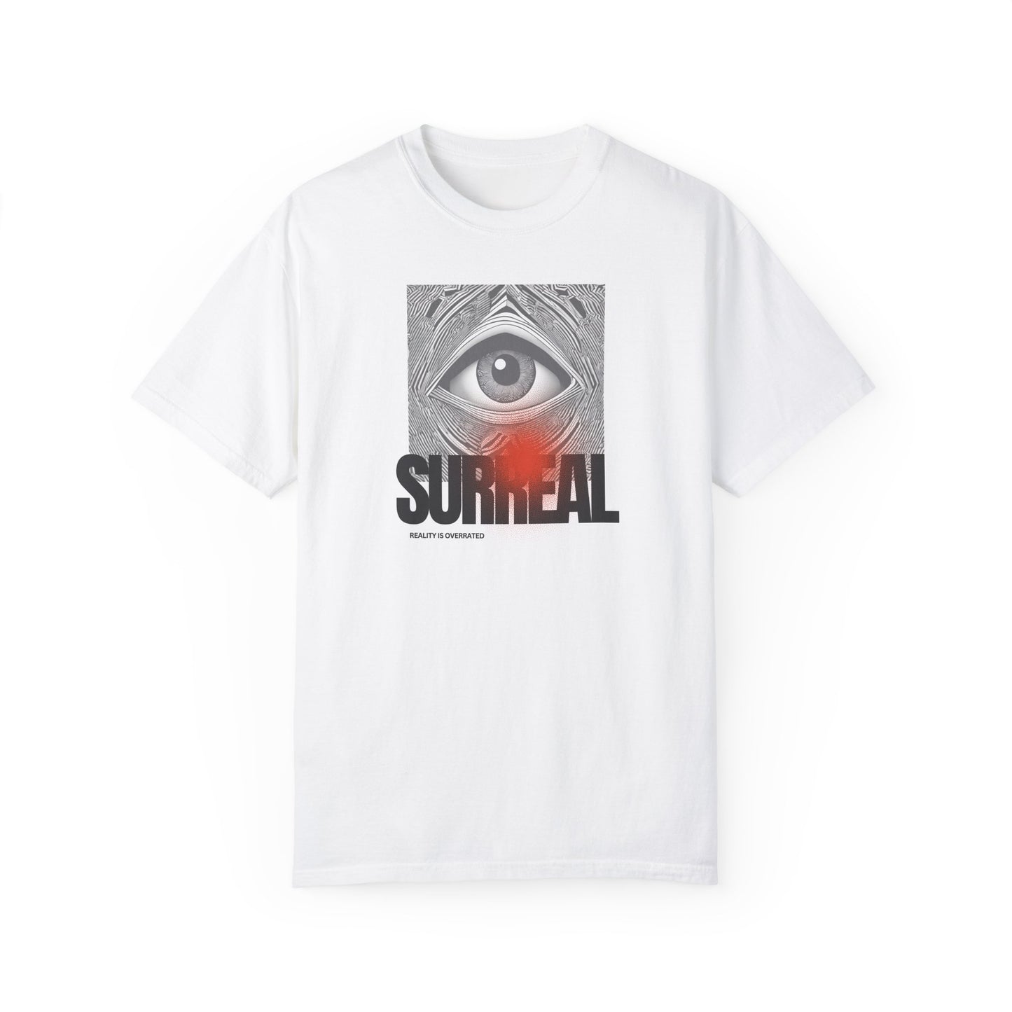 Surreal Eye Unisex Garment-Dyed T-shirt, Graphic Tee for Art Lovers, Unique Gift for Halloween, Streetwear Fashion, Casual Everyday Wear,
