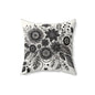 Boho Floral Throw Pillow, Unique Home Decor, Soft Cushion for Living Room, Gifts for Her, Black and White Design