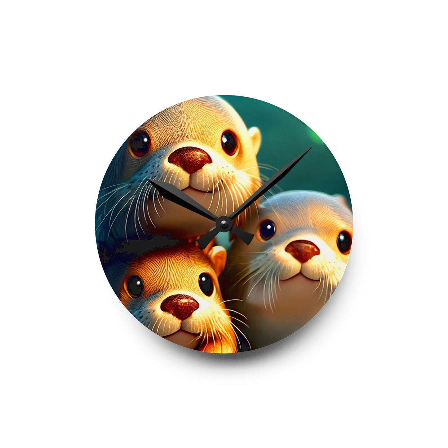 Cute Otter Acrylic Wall Clock, Adorable Home Décor, Unique Gift for Animal Lovers, Kids Room, Nature Enthusiasts, Birthday Decor