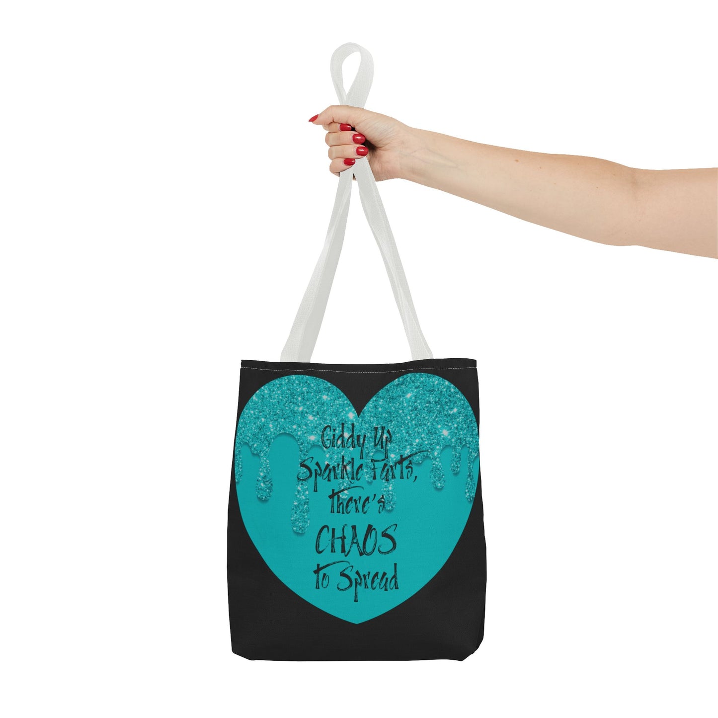 Sparkle Farts Heart Tote Bag - Giddy Up Sparkle Pants, Chaos to Spread, Perfect for Everyday Use, Gift for Her, Party Bag, Fashion Accessory