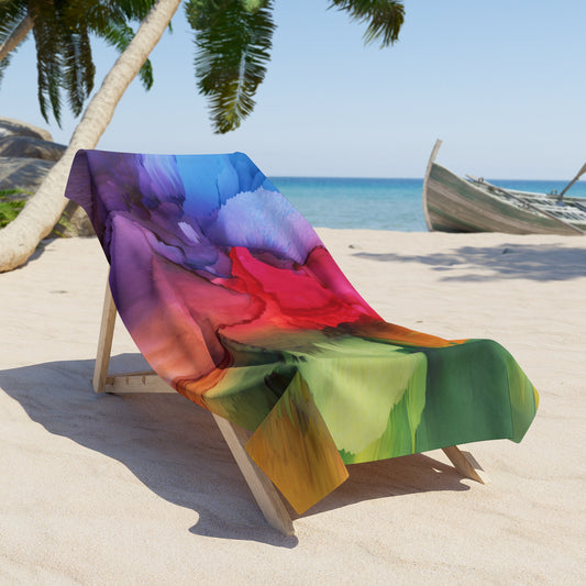 Vibrant Beach Towel for Summer Fun, Colorful Towel for Pool Parties, Tie-Dye Beach Blanket, Gift for Beach Lovers, Outdoor Relaxation