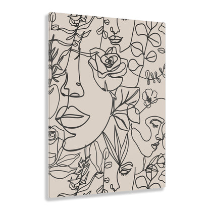 Boho Women Faces - Stylish Line Art Acrylic Prints for Modern Decor, Minimalist Home Wall Art, Gift for Art Lovers, Perfect for Any Room